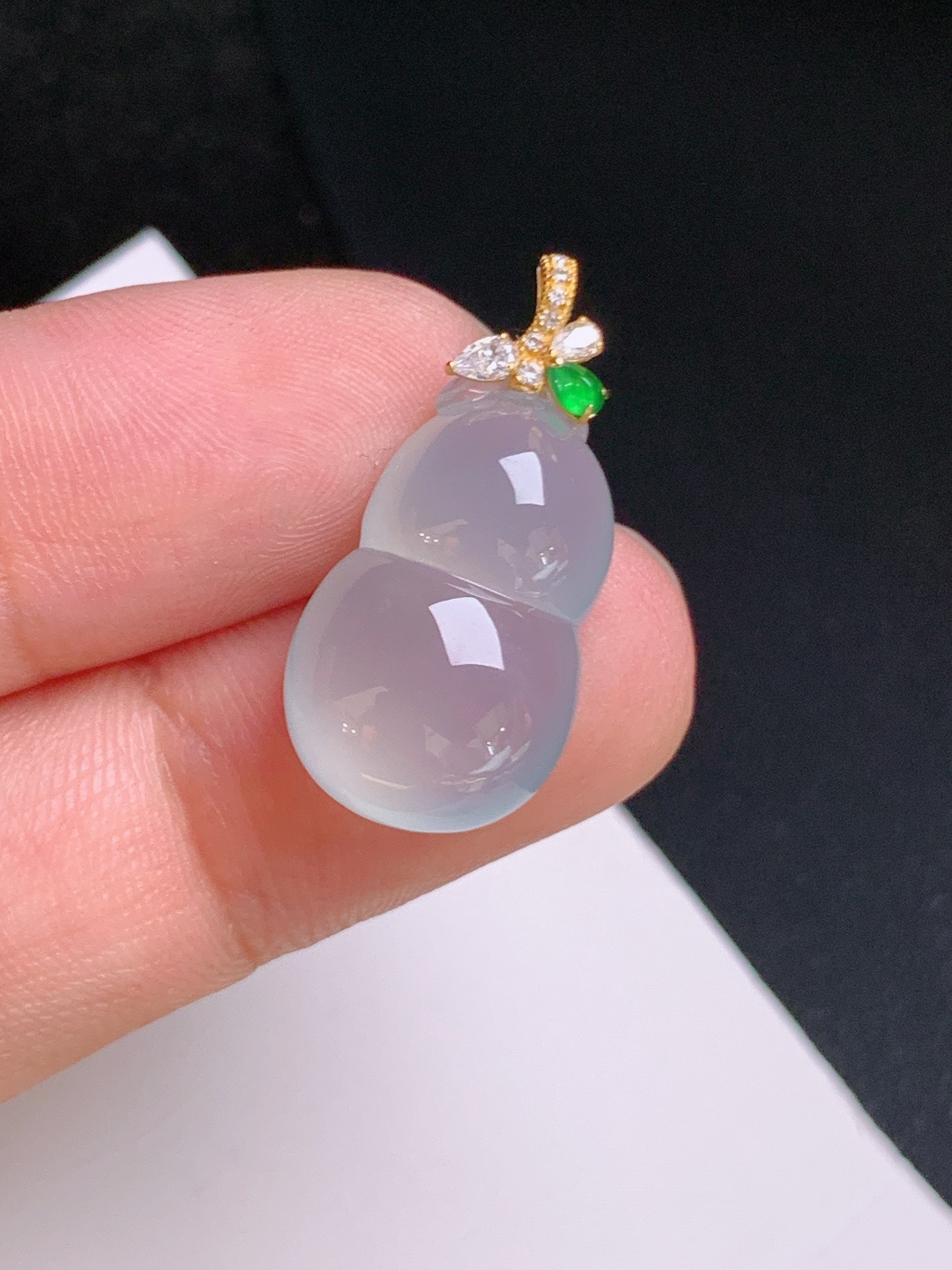 ️ 冰种葫芦吊坠，冰润起光，饱满圆润，福禄双全 裸石18.7-11.9-6 整体24.7 53091