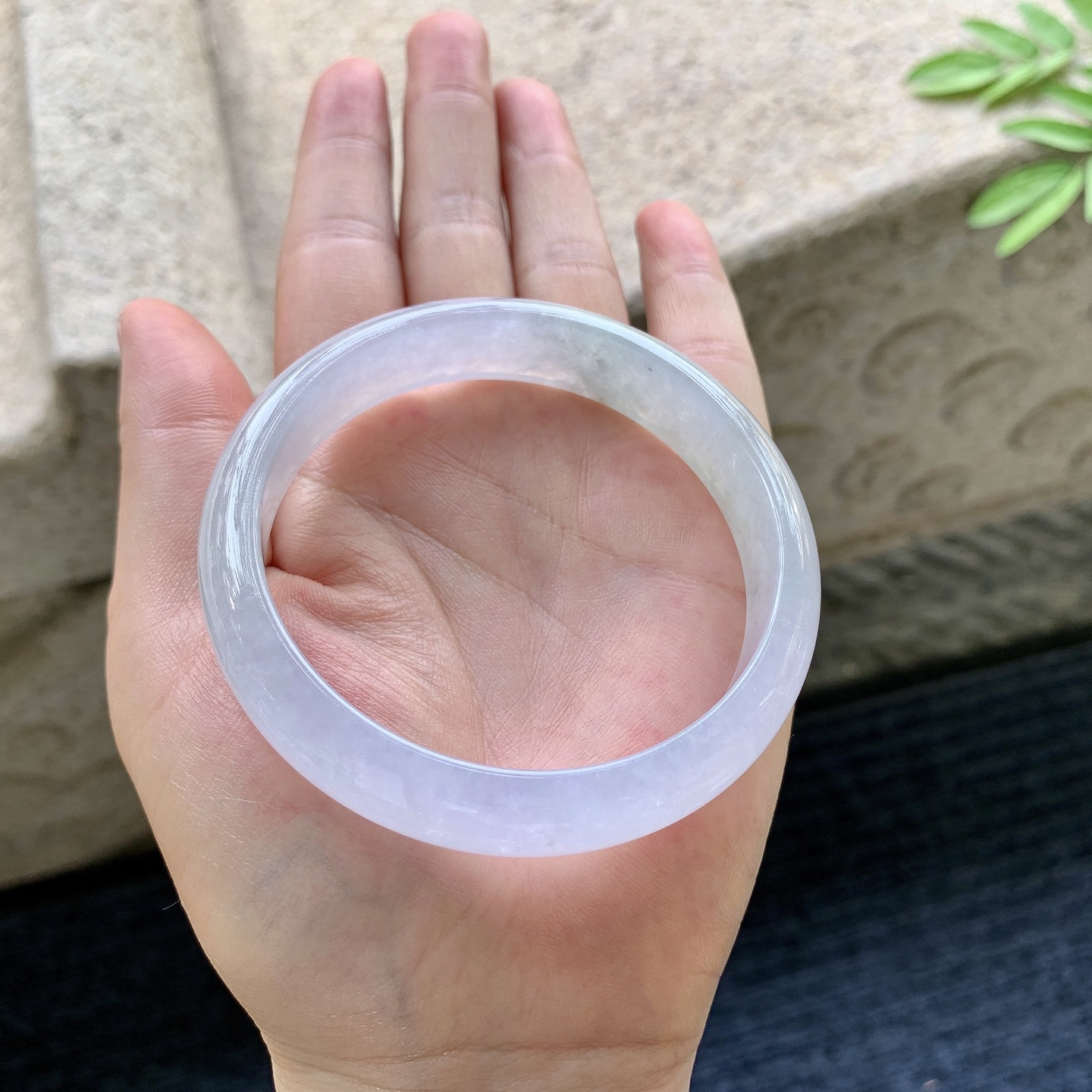 正圈58 59 圈口59.8/12.7/7 编码HJ090911 冰糯粉紫，水润，种老，细腻，打灯有