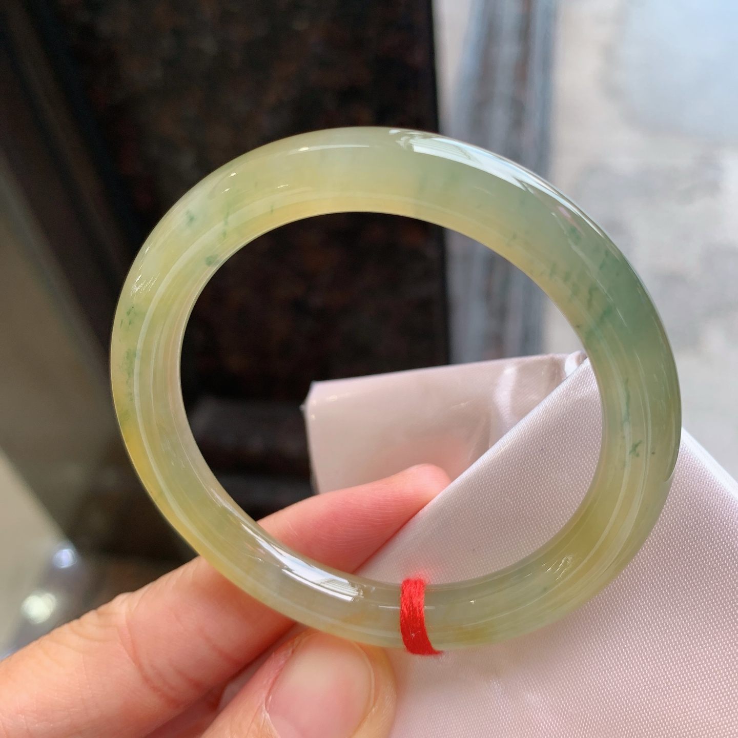 圆条冰黄翡飘花 微纹 尺寸：50.2/8 小圈口