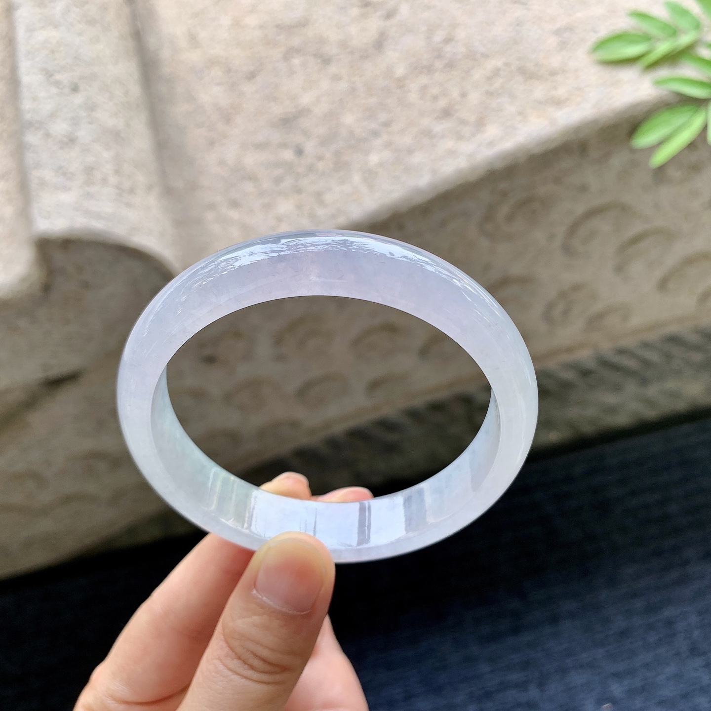 正圈58 59 圈口59.8/12.7/7 编码HJ090911 冰糯粉紫，水润，种老，细腻，打灯有棉线
