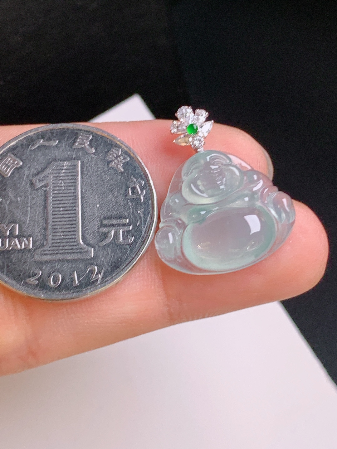 ️ 冰种佛公吊坠，胶感十足，大肚包容，喜乐常伴 裸石16.2-18.9-5.9 整体22.9 530910