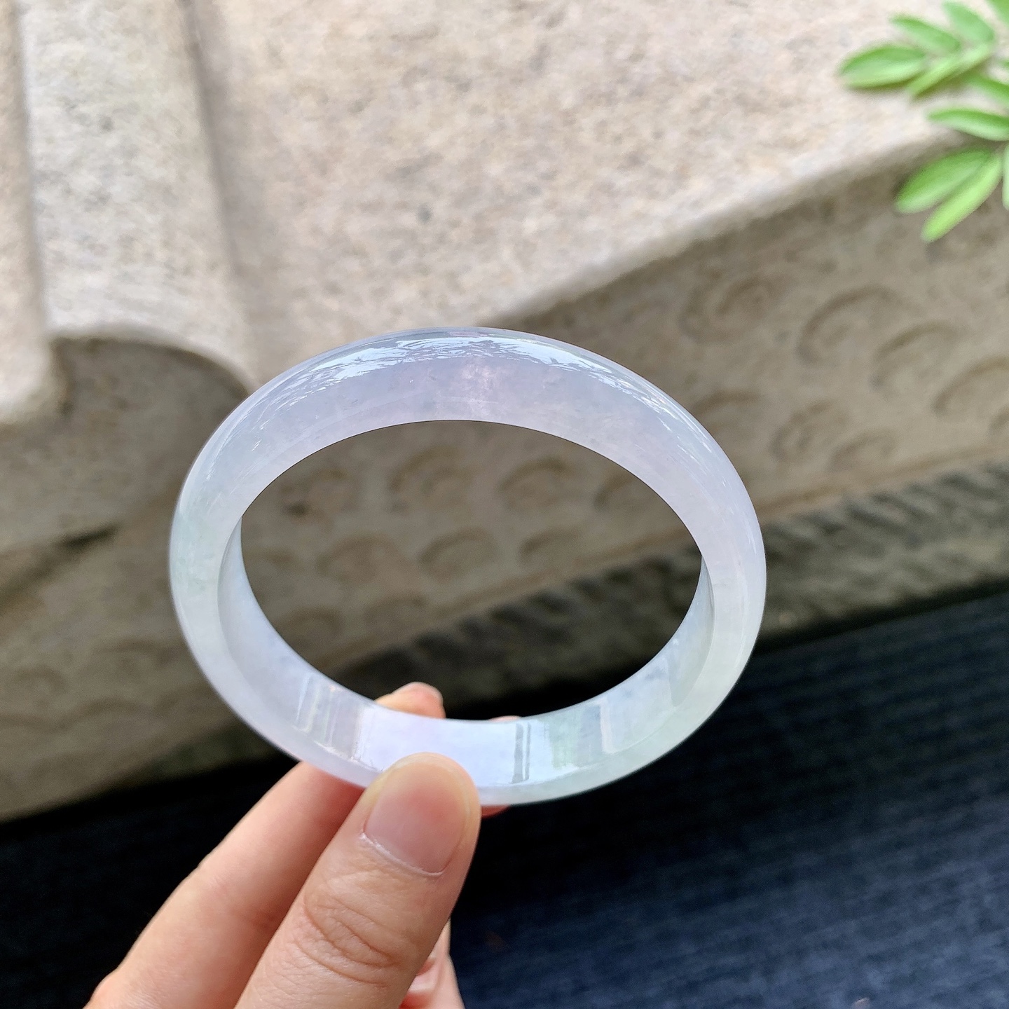 正圈58 59 圈口59.8/12.7/7 编码HJ090911 冰糯粉紫，水润，种老，细腻，打灯有棉线
