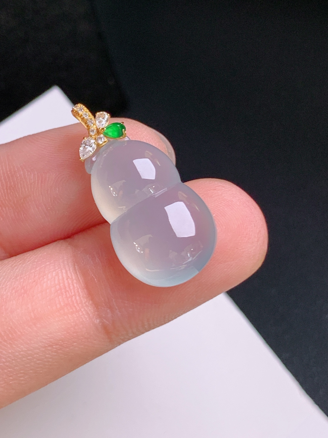 ️ 冰种葫芦吊坠，冰润起光，饱满圆润，福禄双全 裸石18.7-11.9-6 整体24.7 53091