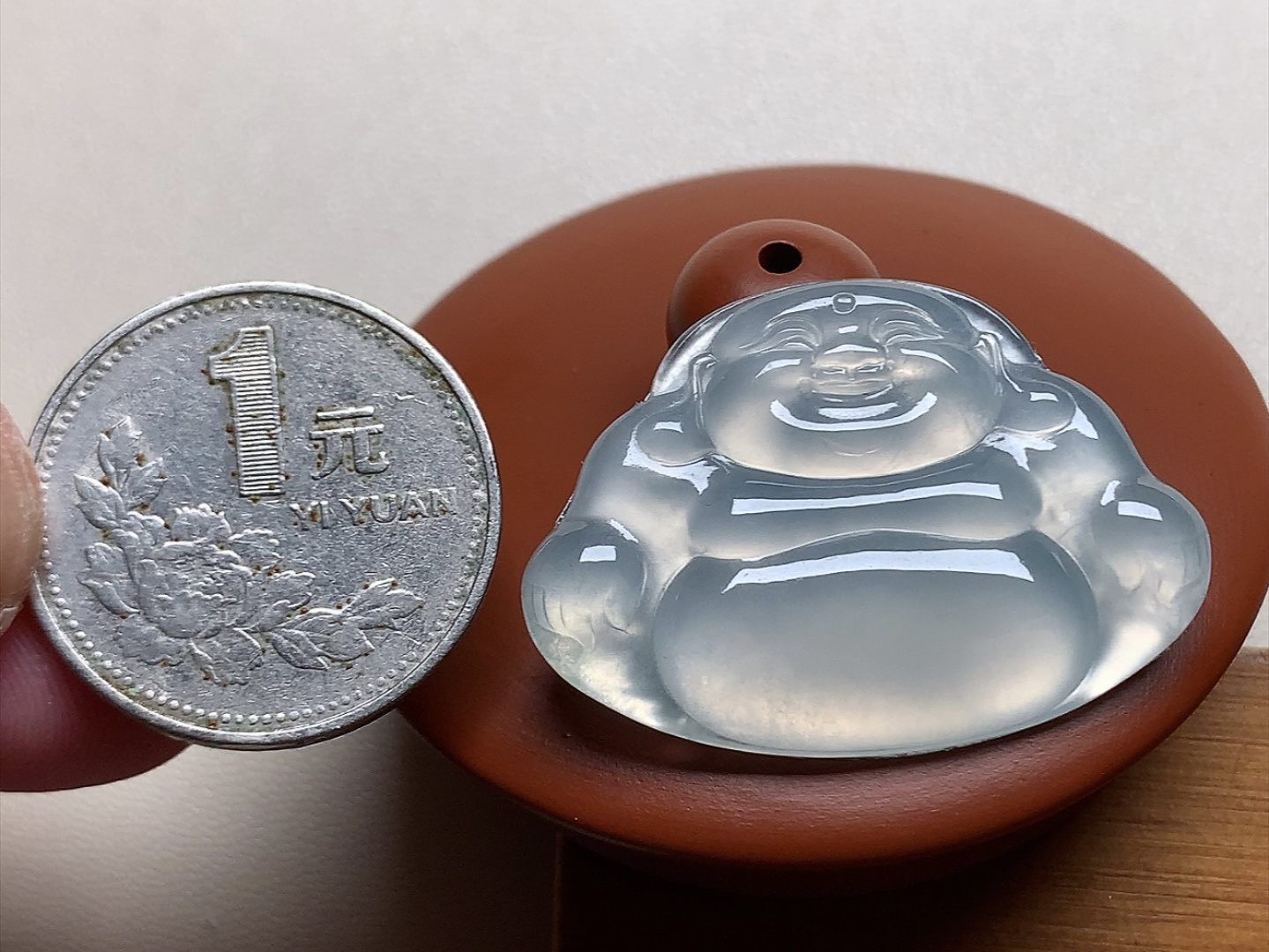️ 冰种佛公 冰透感十足，起胶感，无裂尺寸35.8*25.2*3.8