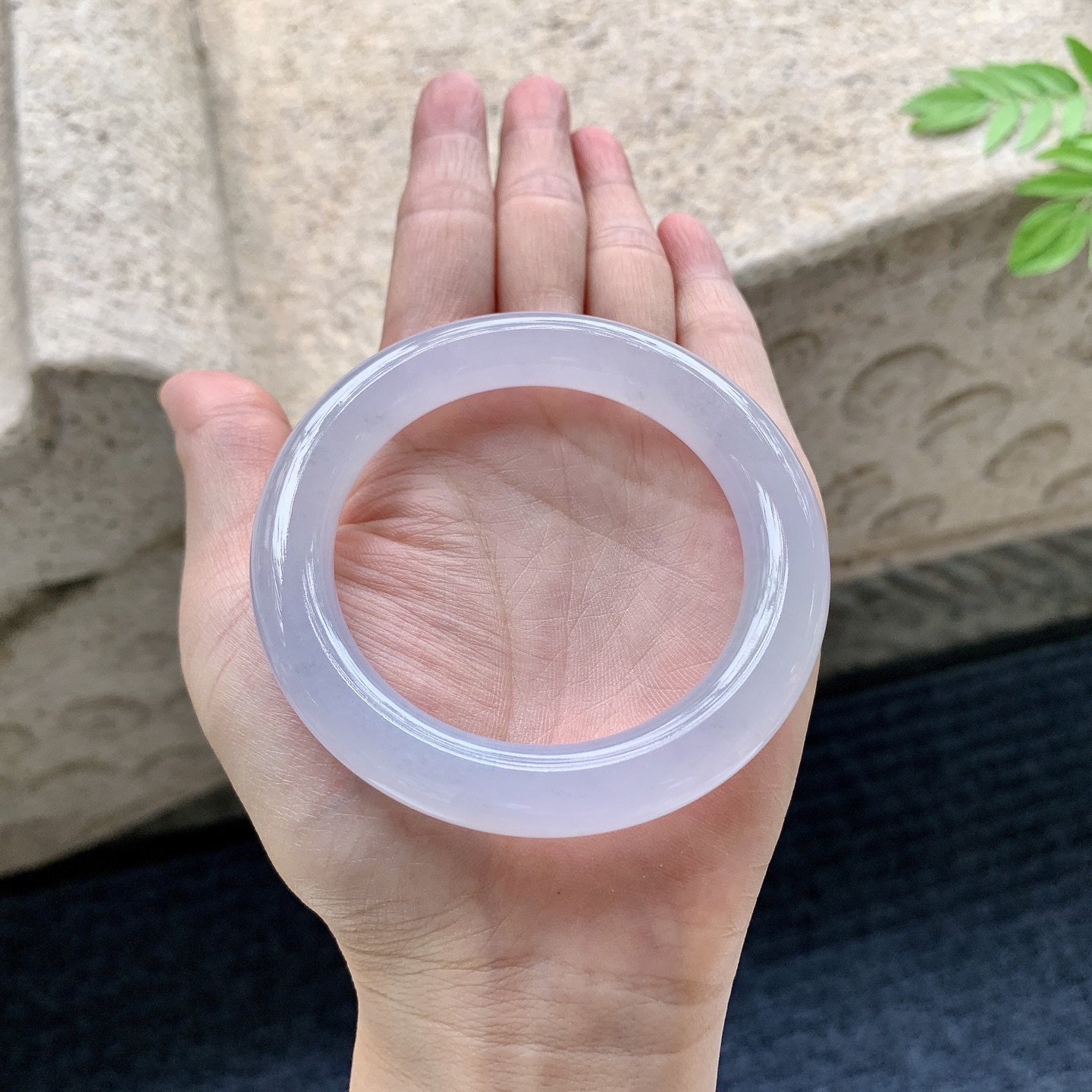 圆条52 53 圈口53.5/10.5/10.6 编码FL090712 冰糯粉紫，水润，种老，细腻，打灯有絮线
