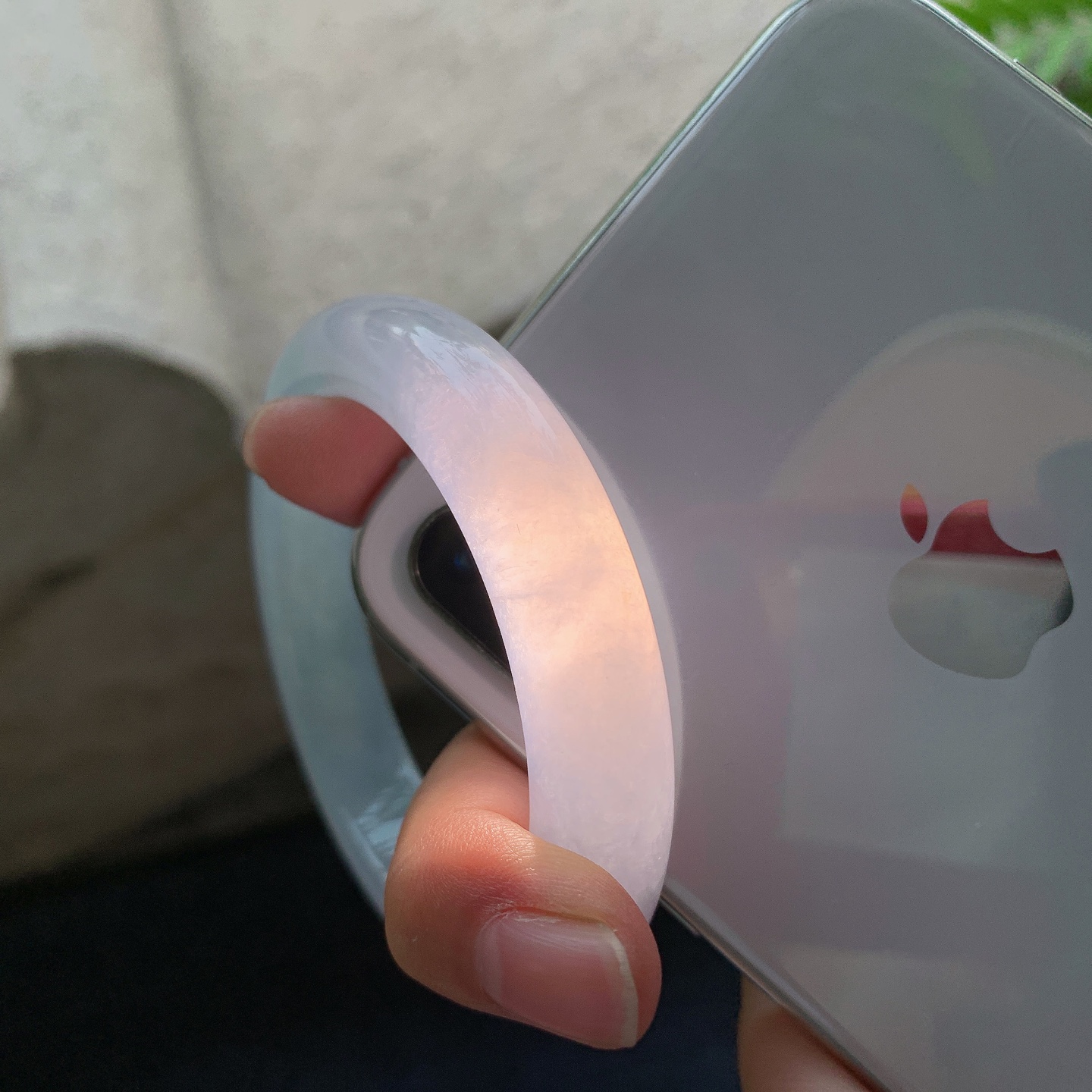 正圈51 52 圈口52.7/11.6/9 编码DZ091507 冰糯底，水润，种老，细腻，打灯有絮线