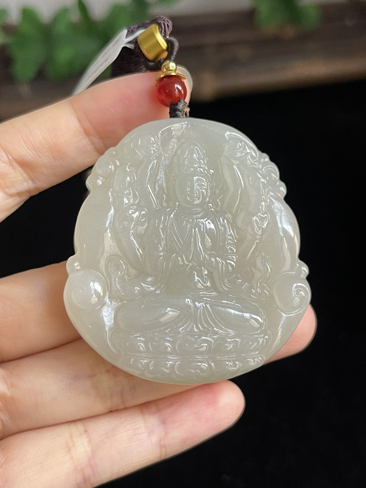 和田玉观音，配珠未测
