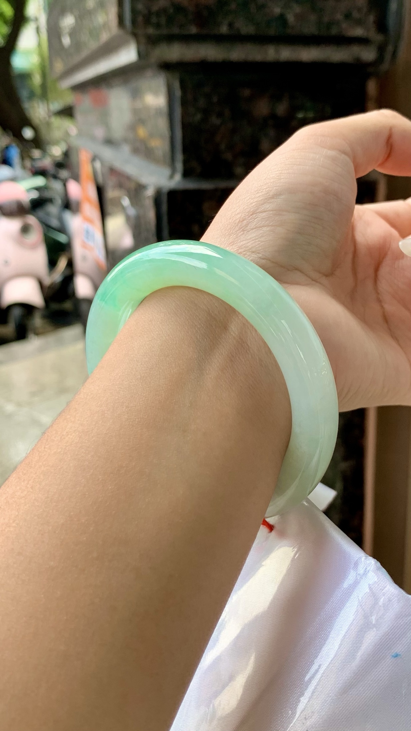 冰飘绿圆条成品 HYY-4029 尺寸：56.5-11.5-11