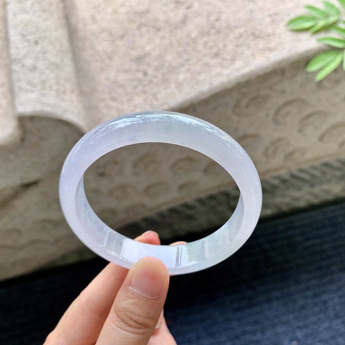 正圈58 59 圈口59.8/12.7/7 编码HJ090911 冰糯粉紫，水润，种老，细腻，打灯有棉线