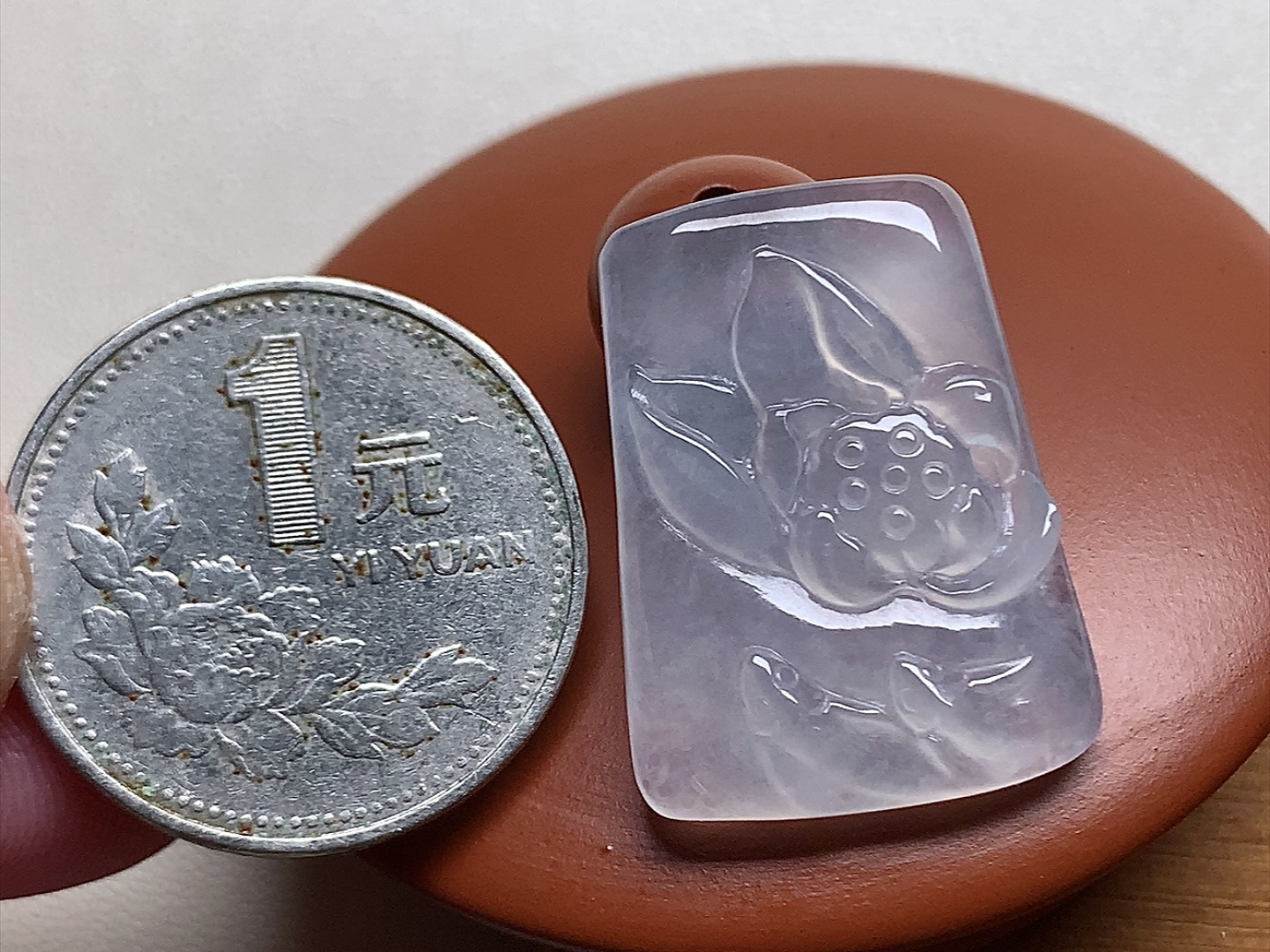 ️ 冰种莲花牌 冰透感十足，起胶感，尺寸26.3*19.6*4.6