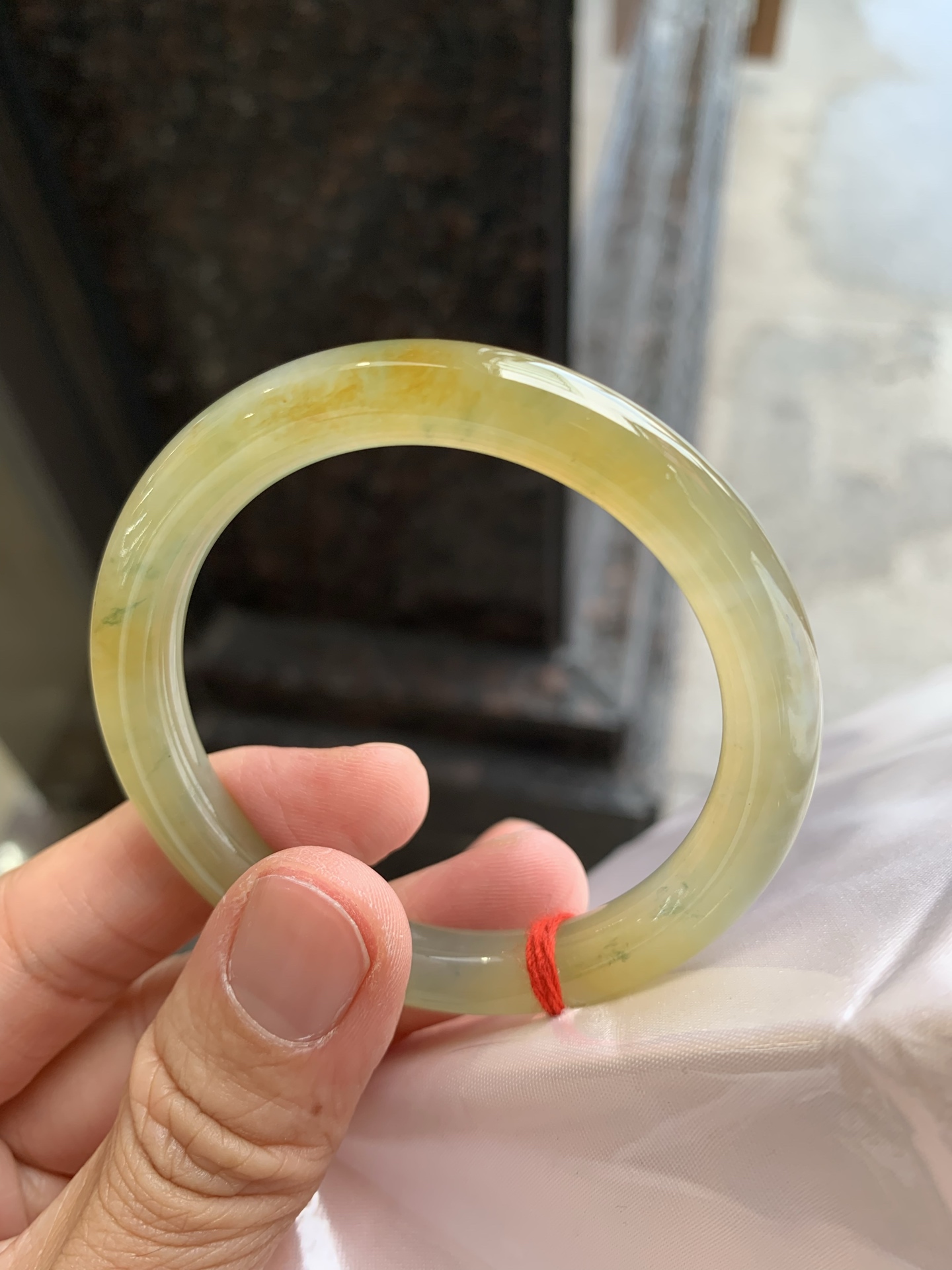 圆条冰黄翡飘花 微纹 尺寸：50.2/8 小圈口