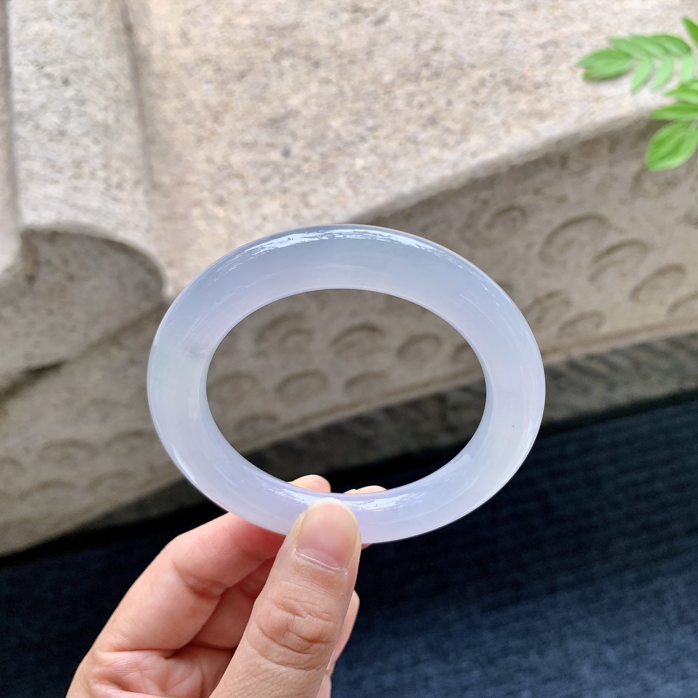 圆条52 53 圈口53.5/10.5/10.6 编码FL090712 冰糯粉紫，水润，种老，细腻，打灯有絮线