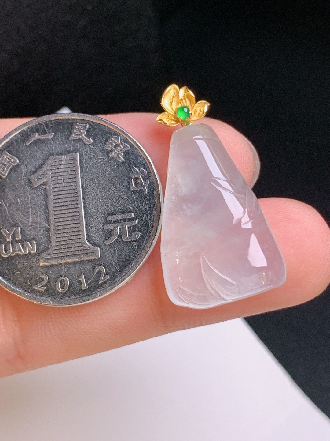 ️ 冰种竹节吊坠，冰润干净，节节高升，清雅耐看 裸石22.6-14.8-6.3 整体28.8 080911