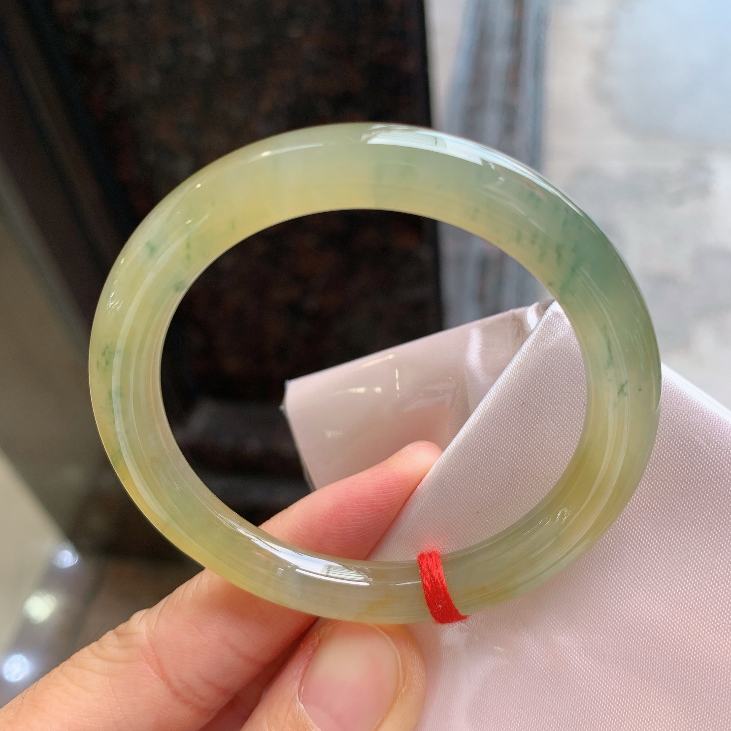 圆条冰黄翡飘花 微纹 尺寸：50.2/8 小圈口