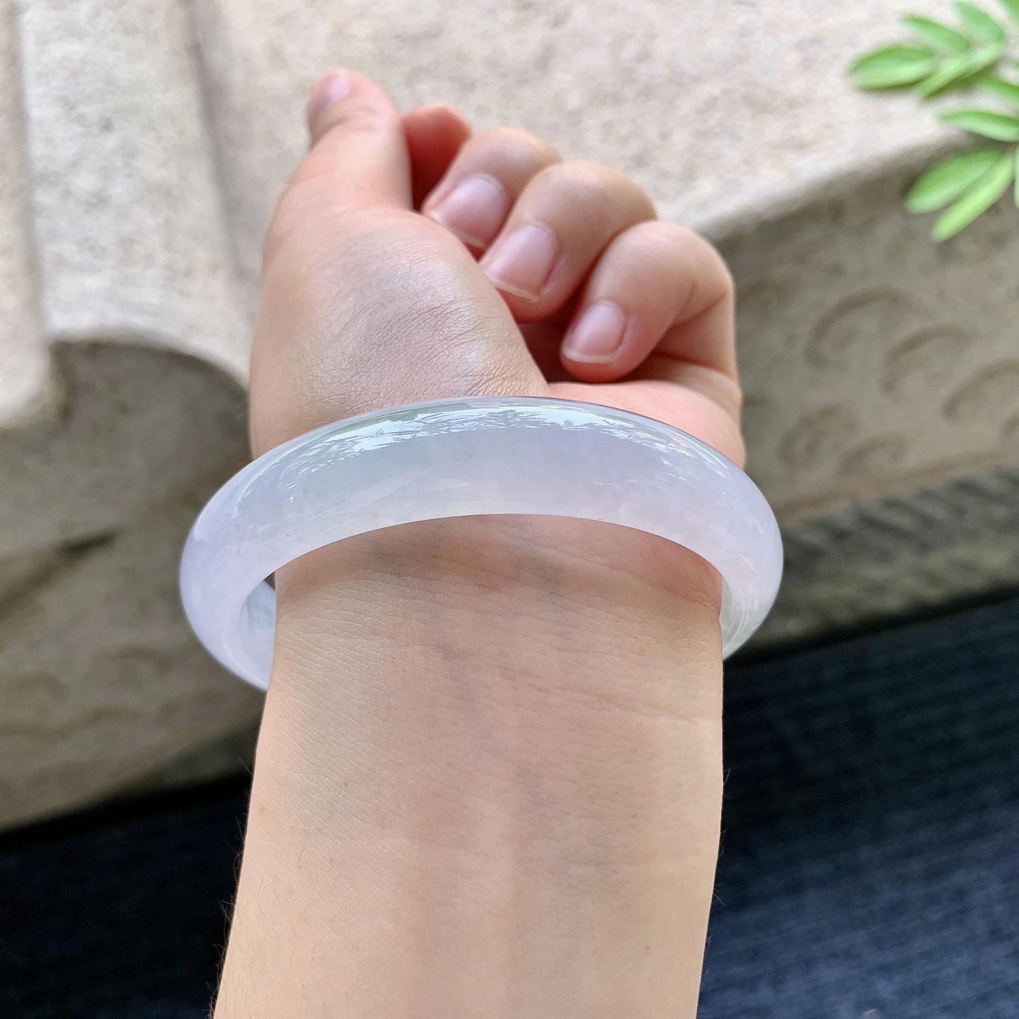 正圈58 59 圈口59.8/12.7/7 编码HJ090911 冰糯粉紫，水润，种老，细腻，打灯有棉线