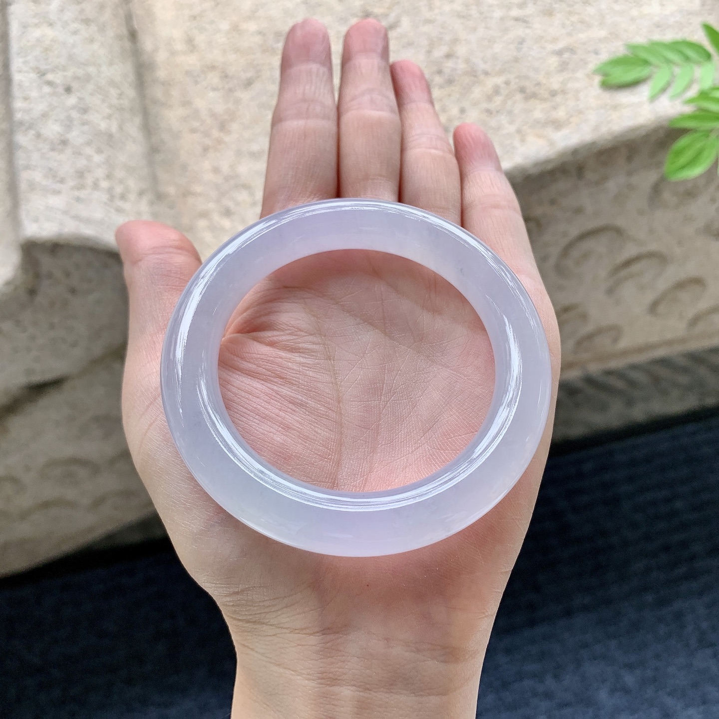 圆条52 53 圈口53.5/10.5/10.6 编码FL090712 冰糯粉紫，水润，种老，细腻，打灯有絮线