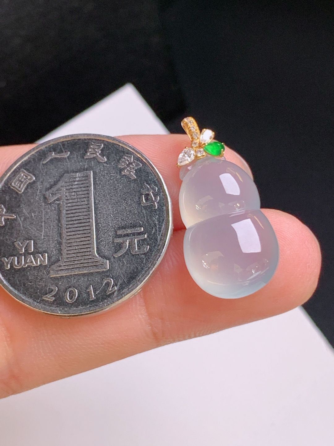 ️ 冰种葫芦吊坠，冰润起光，饱满圆润，福禄双全 裸石18.7-11.9-6 整体24.7 53091