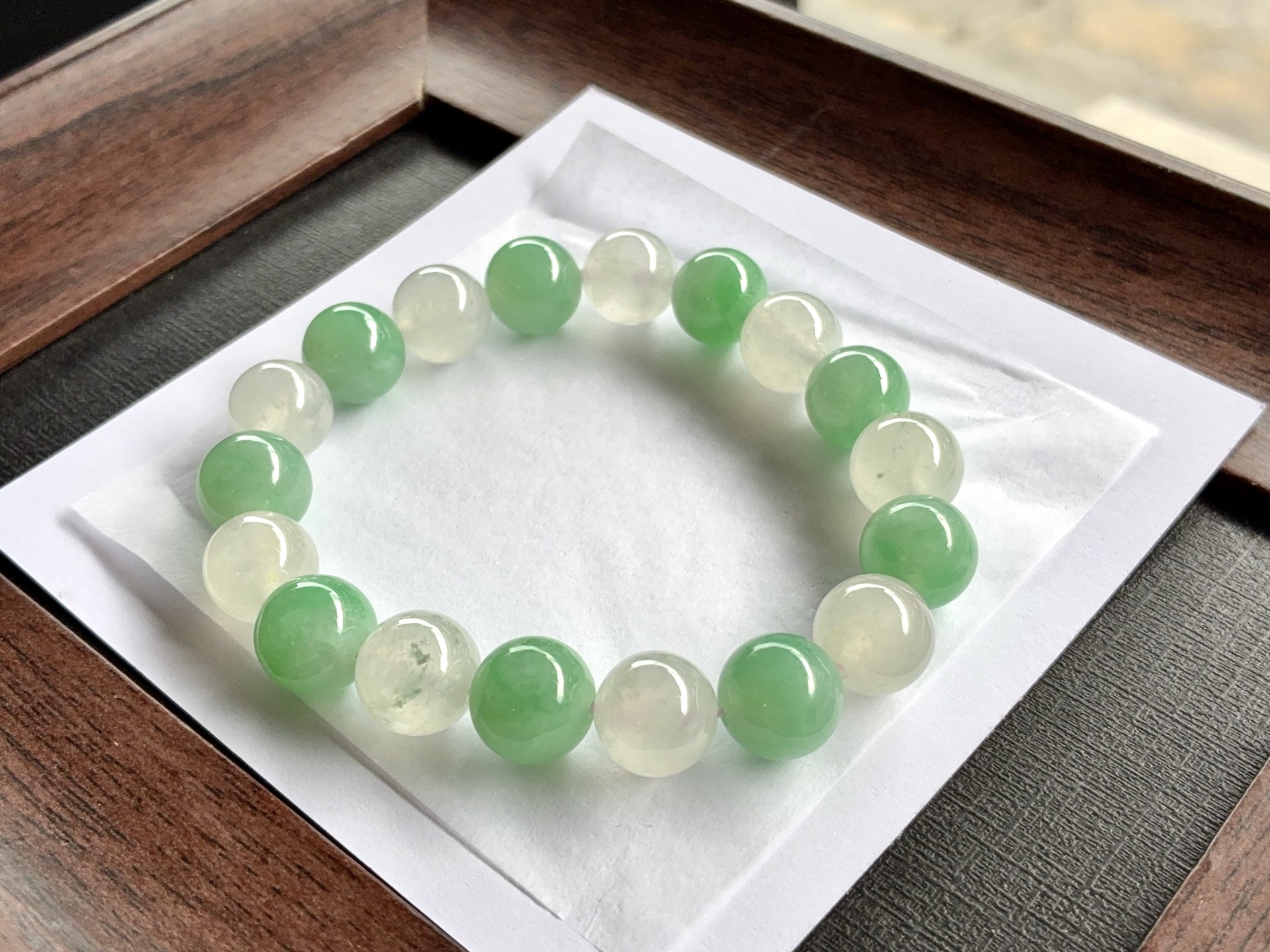 ️ 飘绿珠串 尺寸：11.6/11.3
