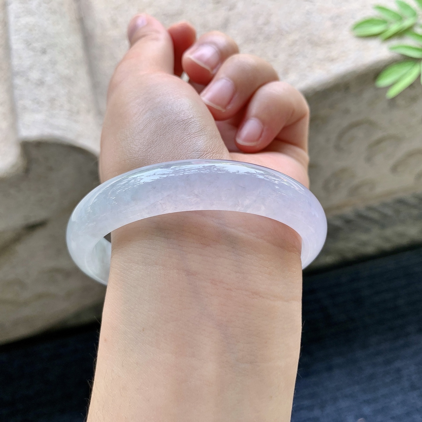正圈58 59 圈口59.8/12.7/7 编码HJ090911 冰糯粉紫，水润，种老，细腻，打灯有棉线