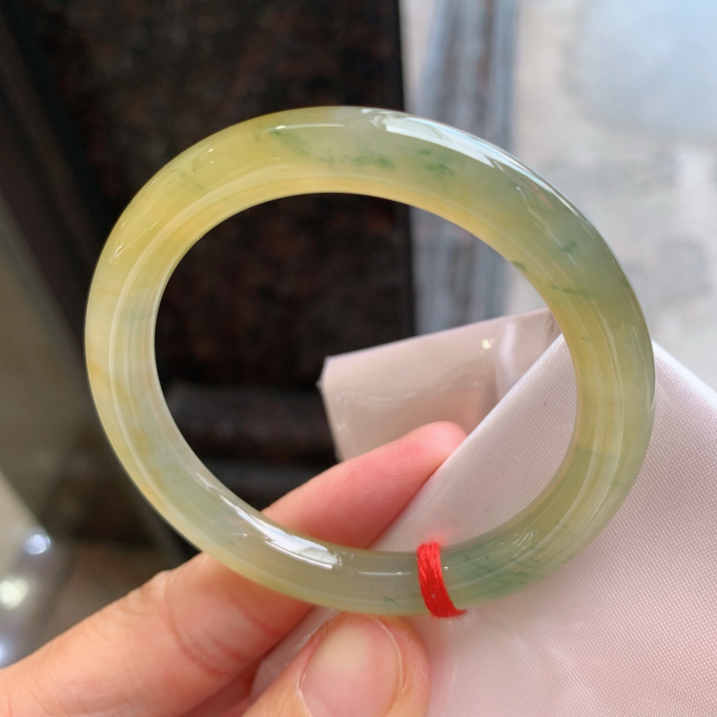 圆条冰黄翡飘花 微纹 尺寸：50.2/8 小圈口