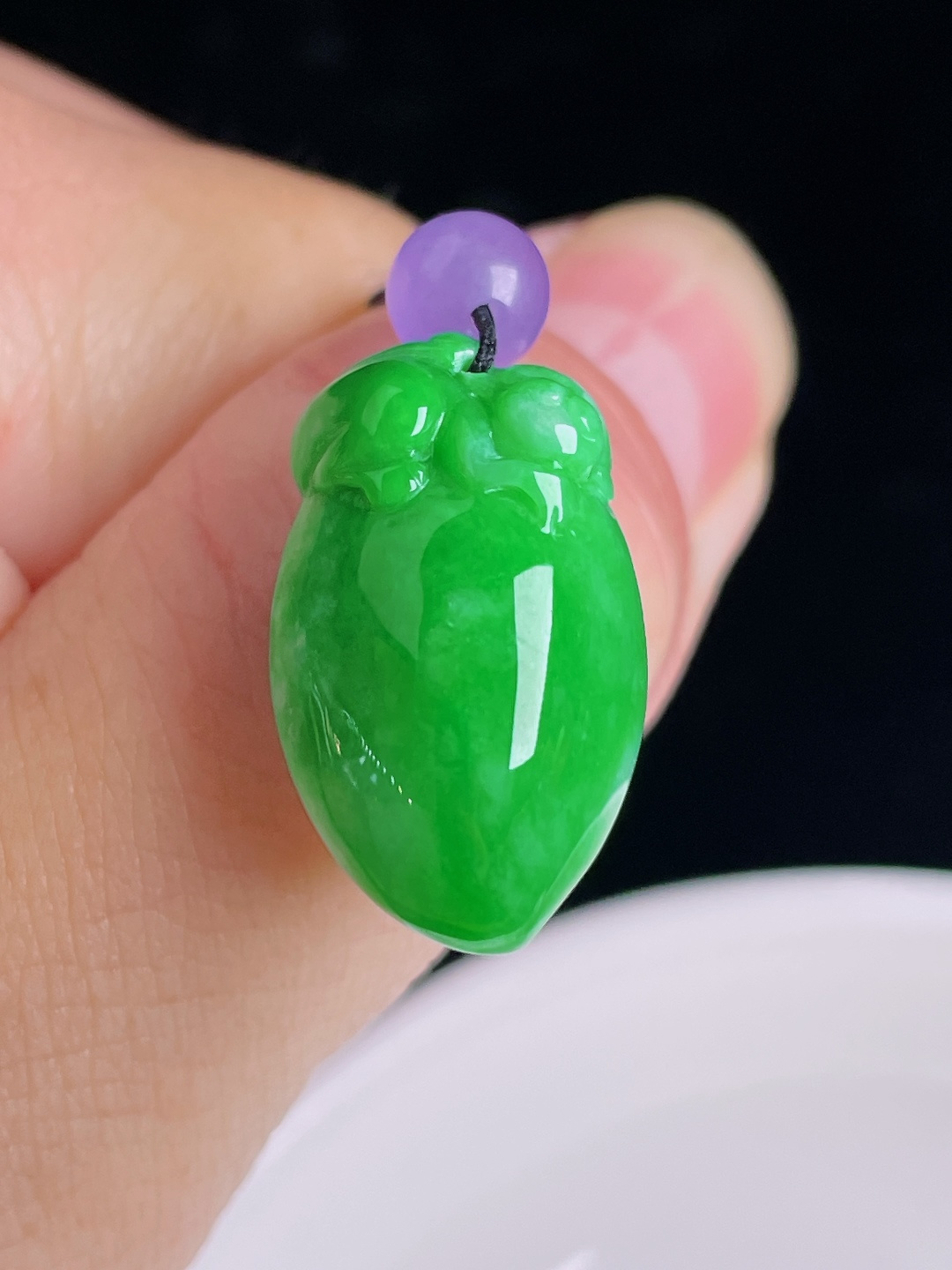 ️阳绿福瓜，老种起光，细底通透，尺寸：23/14/9mm0914