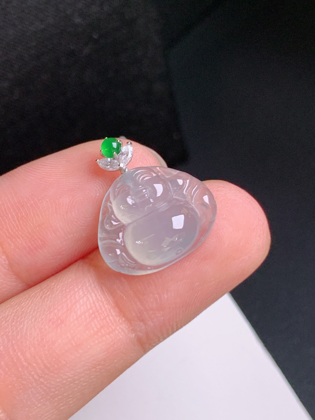 ️ 冰种佛公吊坠，冰透起光，笑口开怀，福气满满 裸石12.8-15-5.8 整体18 530910