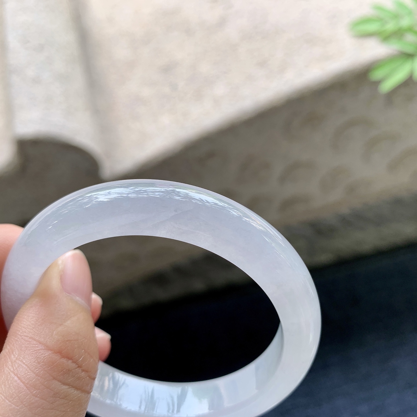 正圈50 51 圈口51.6/11.5/7.7 编码FL090931 糯冰粉紫，水润，种老，细腻，有棉纹