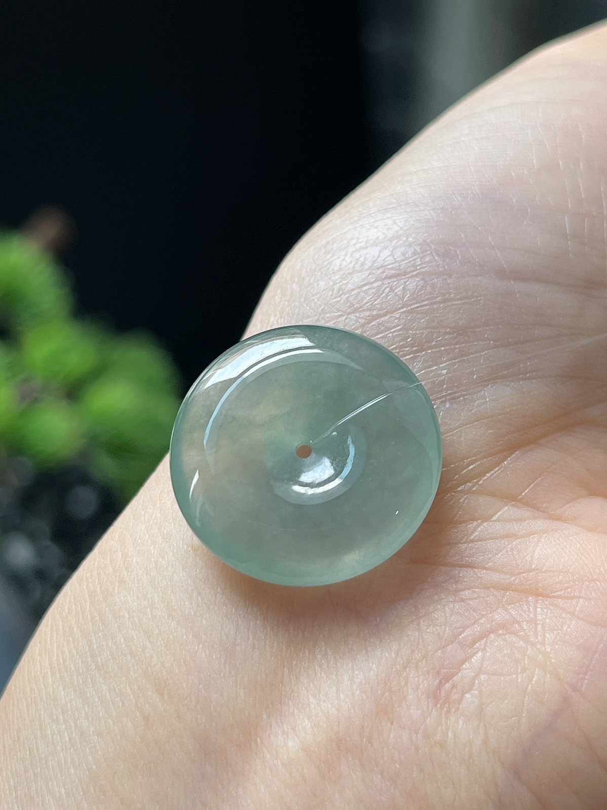 翡翠冰糯种绿色平安扣
