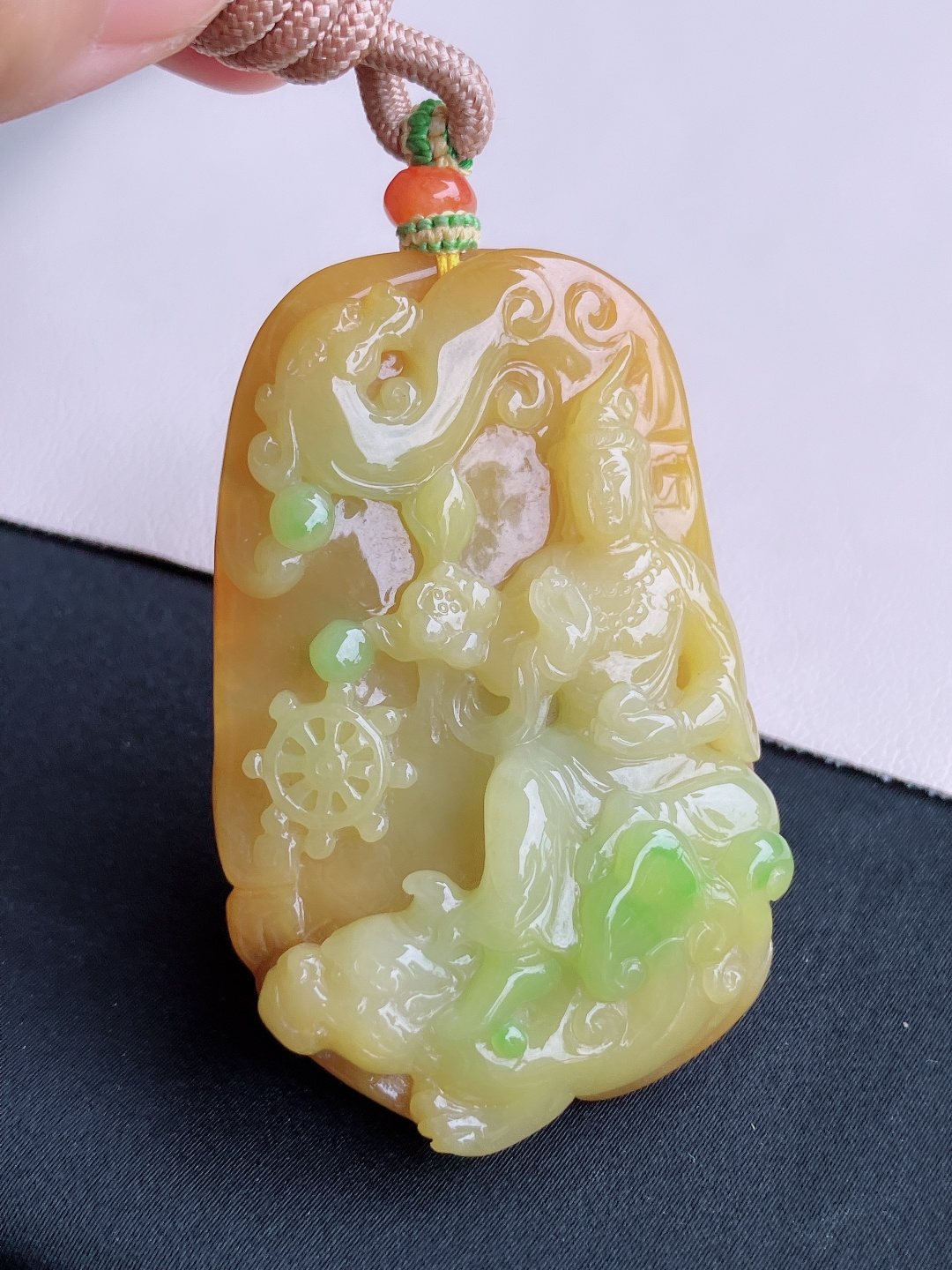 ️，双彩观音，饱满大气，尺寸69.6/41/16.5/自然光实拍
