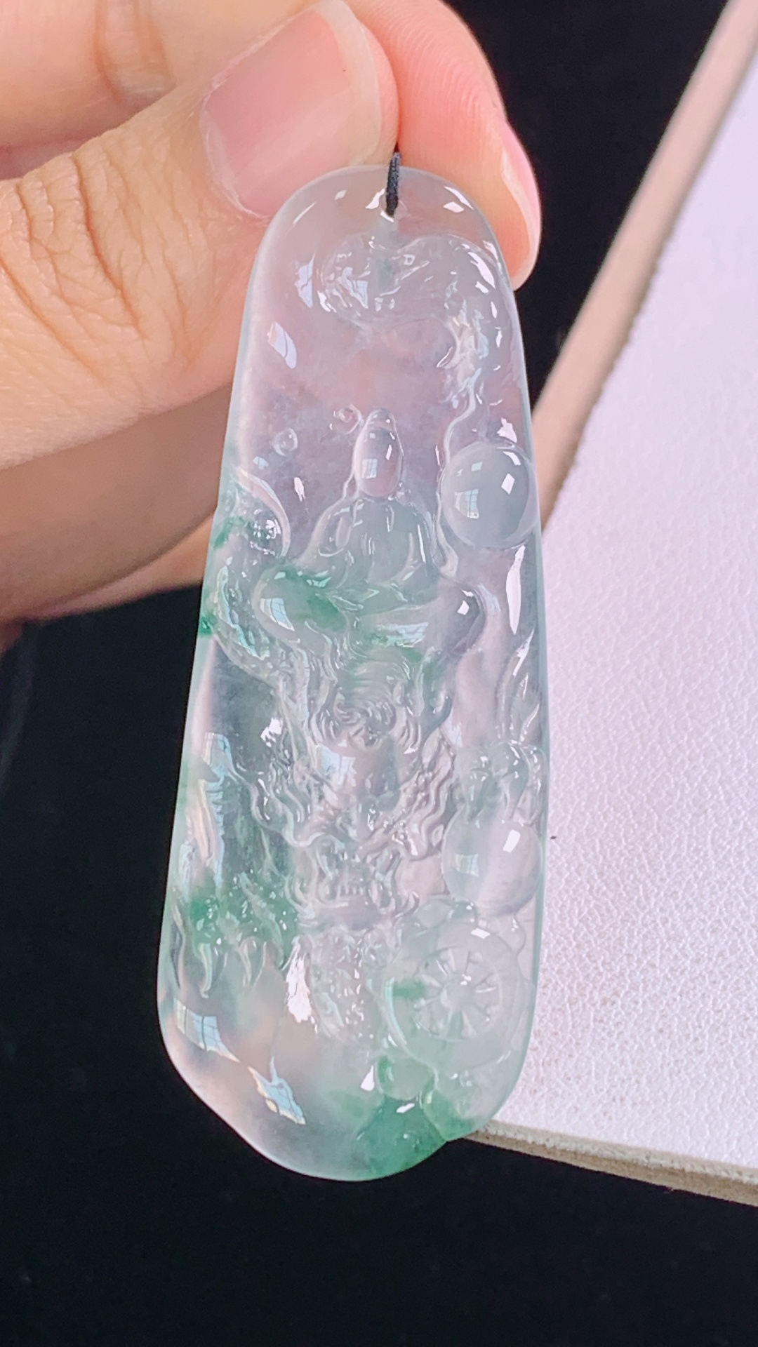 ️冰飘花悟道，花色灵动，冰清玉洁，无裂，尺寸:59.8-22.1-4.8mm 10