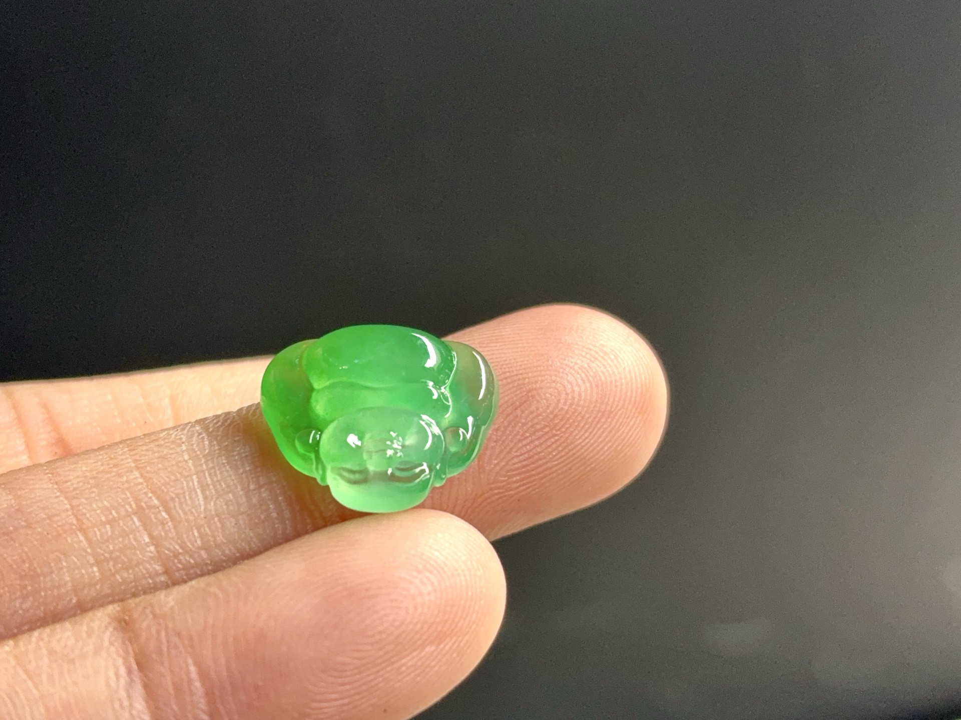 ️ 【冰绿佛公】 尺寸：11.4×13.5×3.8 温润凝翠，福泽绵长