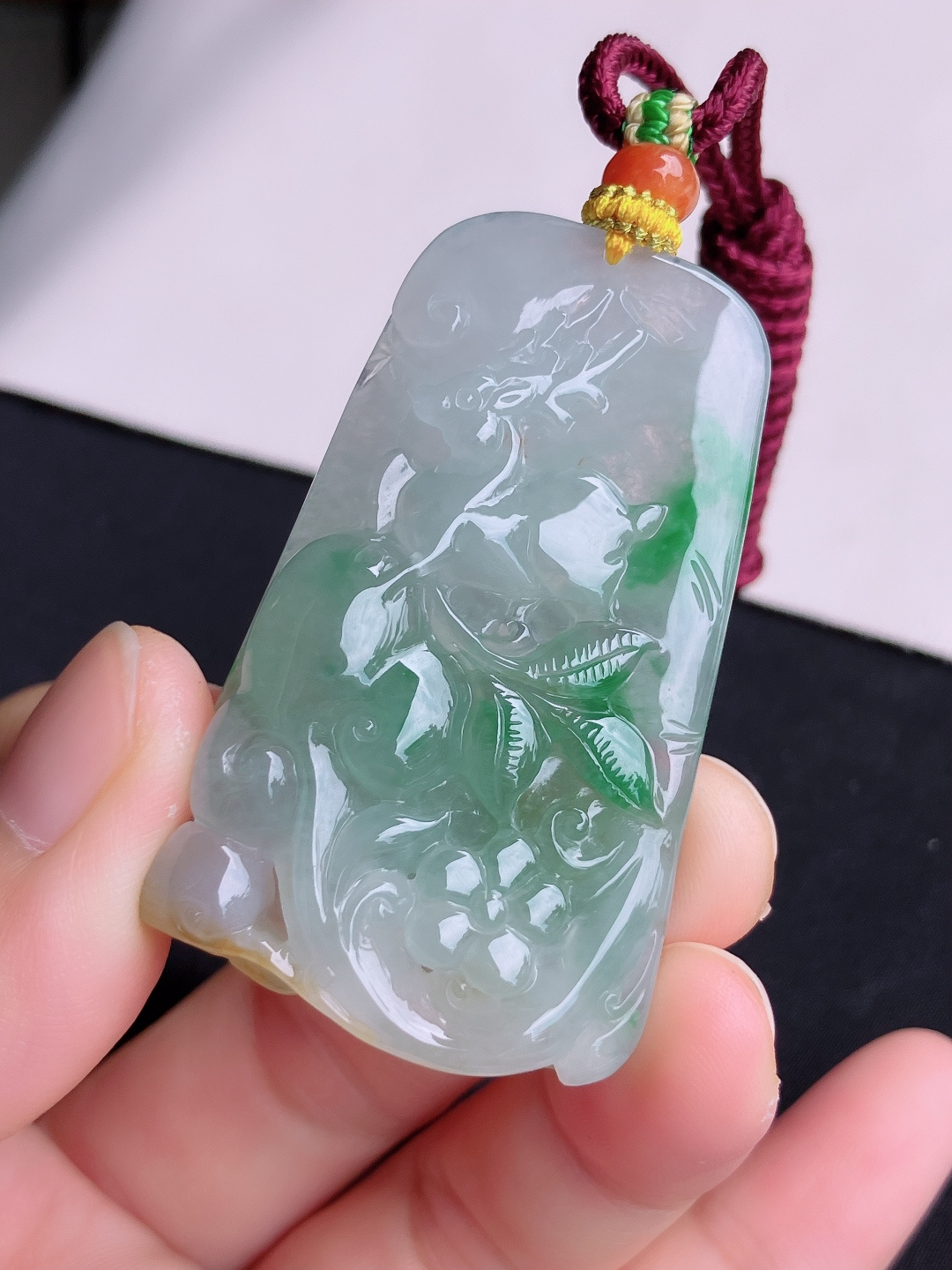 ️，冰种飘花一路平安，晶莹剔透，尺寸51/32.2/9.3/自然光实拍