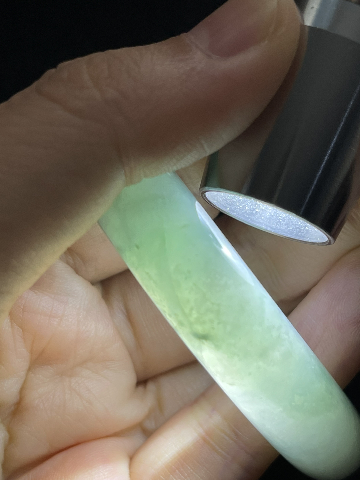 贵妃53.1，冰糯种绿色翡翠手镯9.16