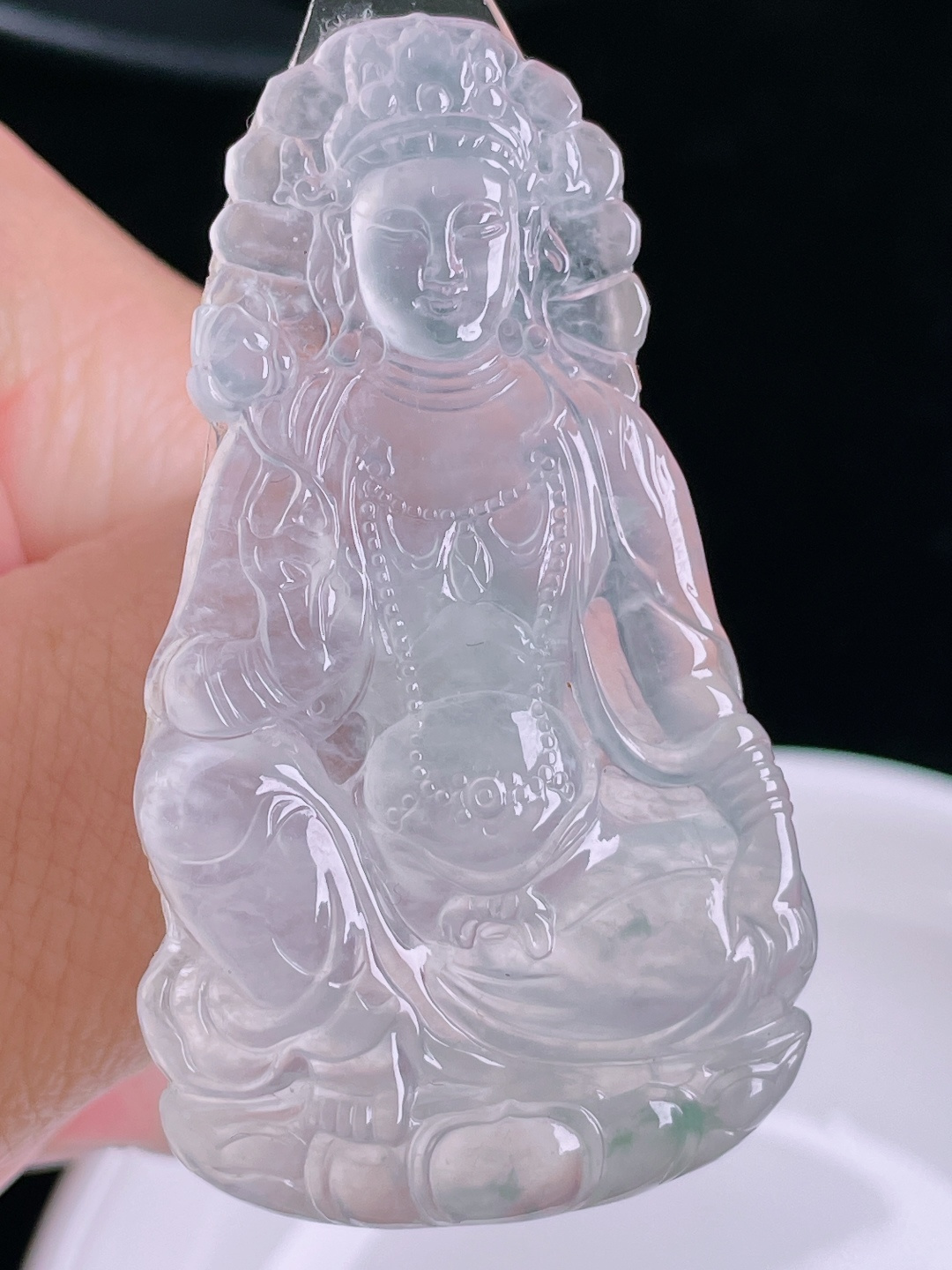️度母，老种起光，细底通透，尺寸：53.3/30.8/5mm0915