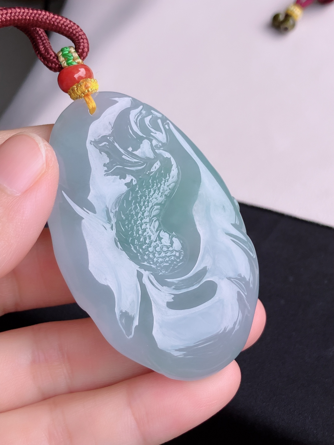 ️底色大龙牌，晶莹剔透，栩栩如生，尺寸63.3/41.6/12/自然光实拍