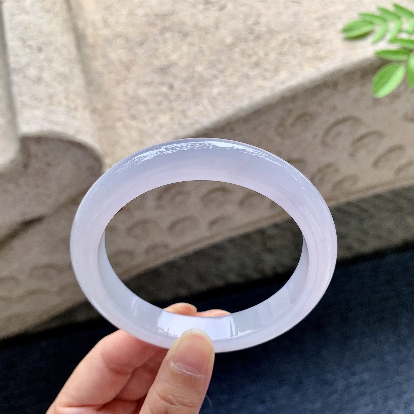 正圈60 61 圈口61.7/11.7/9 编码G9091620 糯冰粉紫，水润，种老，细腻，打灯有棉线