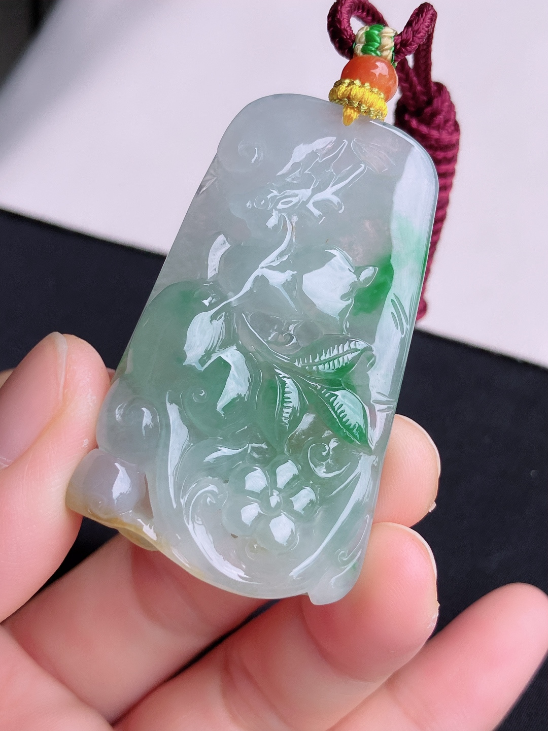 ️，冰种飘花一路平安，晶莹剔透，尺寸51/32.2/9.3/自然光实拍