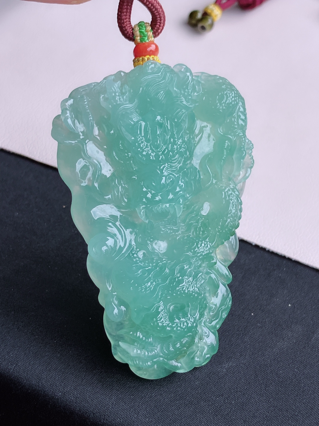 ️，绿底大龙牌，晶莹剔透，栩栩如生，尺寸72.6/48/12.6/自然光实拍