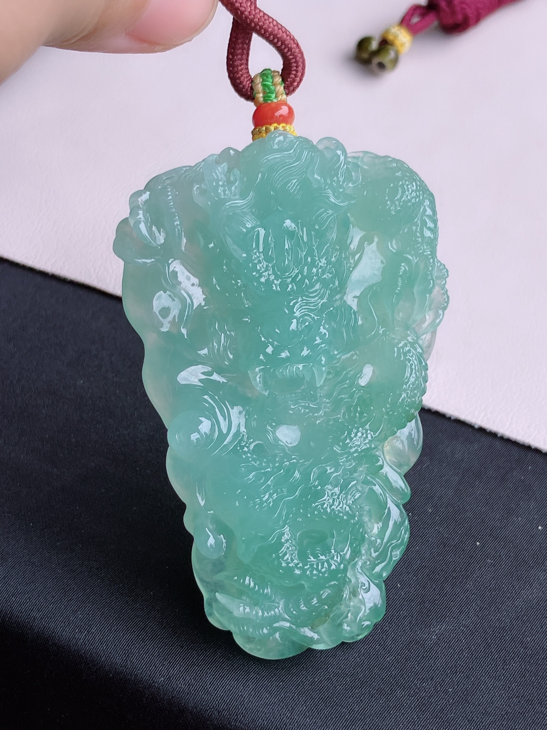 ️，绿底大龙牌，晶莹剔透，栩栩如生，尺寸72.6/48/12.6/自然光实拍