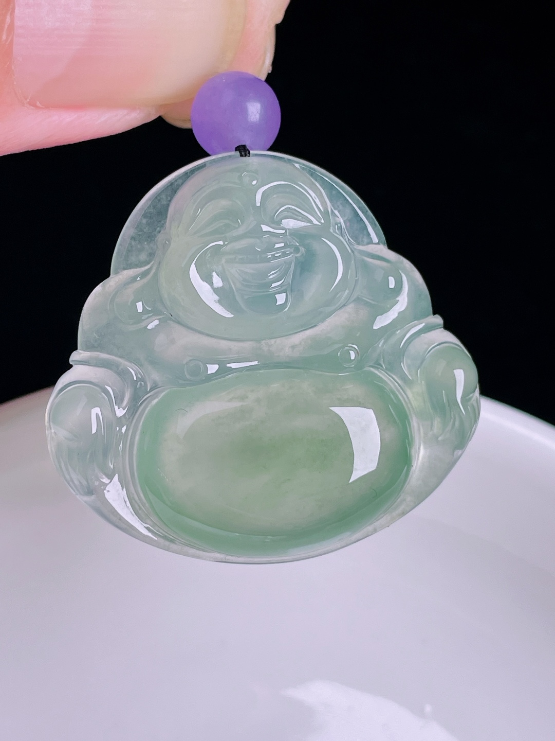 冰绿佛公，老种起光，细底通透，尺寸：28.9/30.7/6mm0915