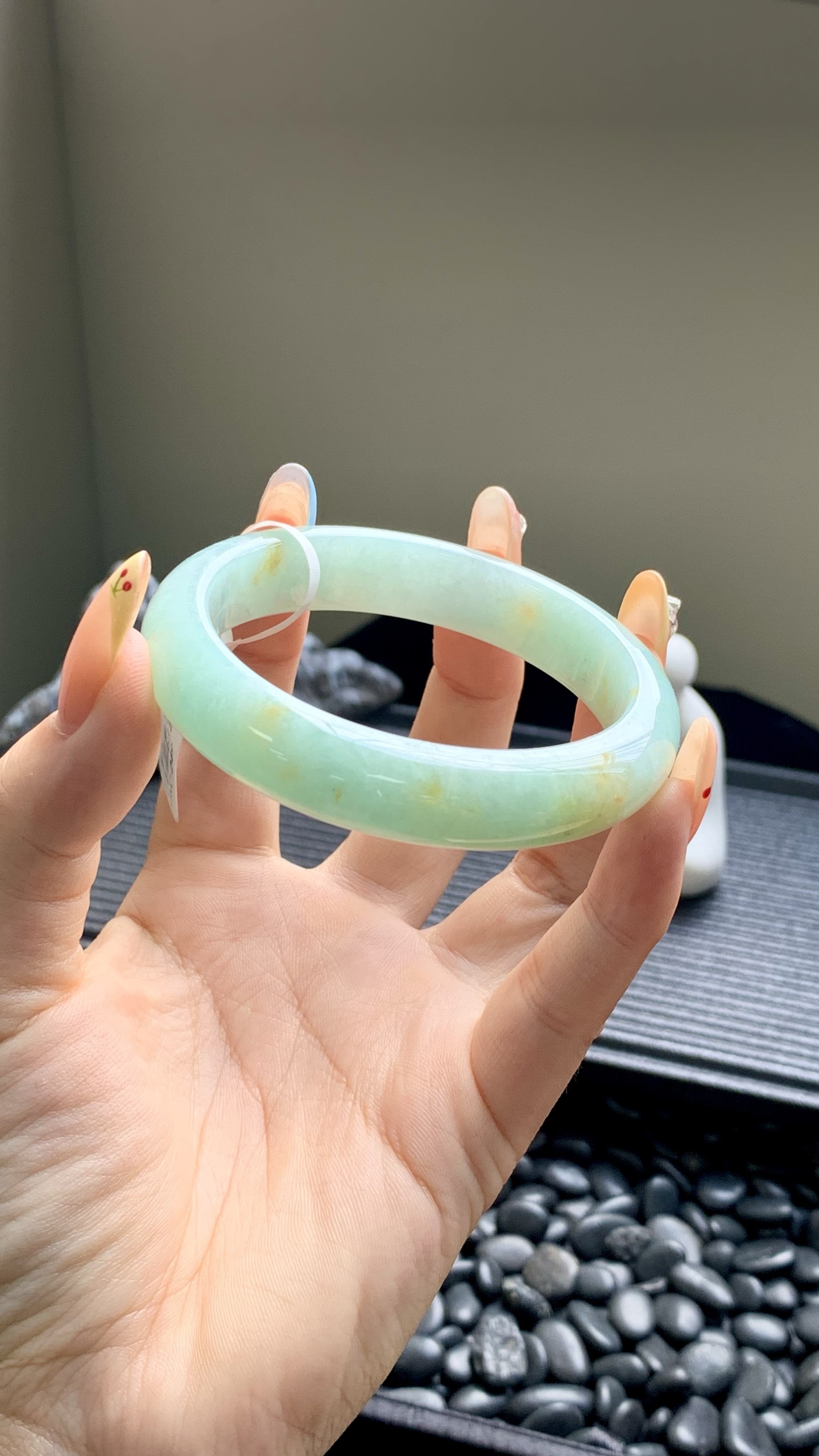 果绿洒金正圈成品 HYC-249 尺寸：54-12-7.5