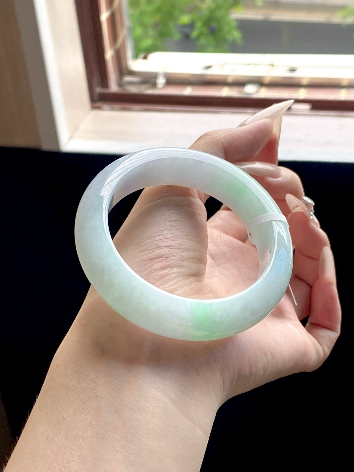 果绿飘绿宽版正圈成品（细纹不扣）
⭕️56.2-15.4-9.8