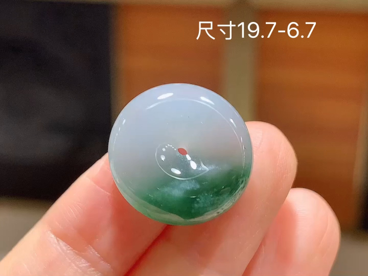 ️ 冰种飘花平安扣，无裂，尺寸，19.7-6.7