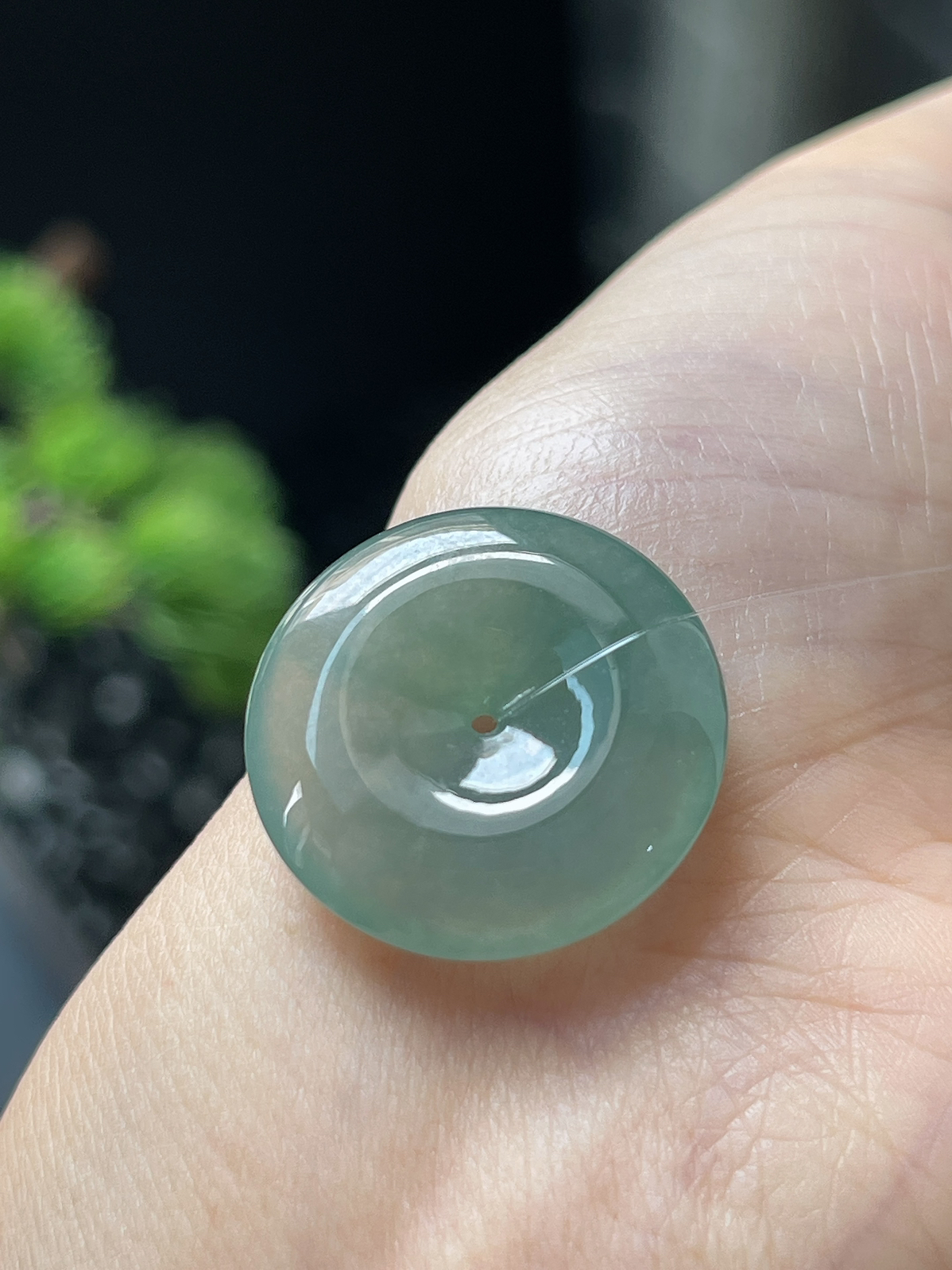 翡翠冰糯种绿色平安扣