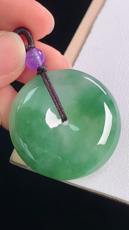 冰晴飘花平安扣，无裂 尺寸:32.7-5.9mm 11