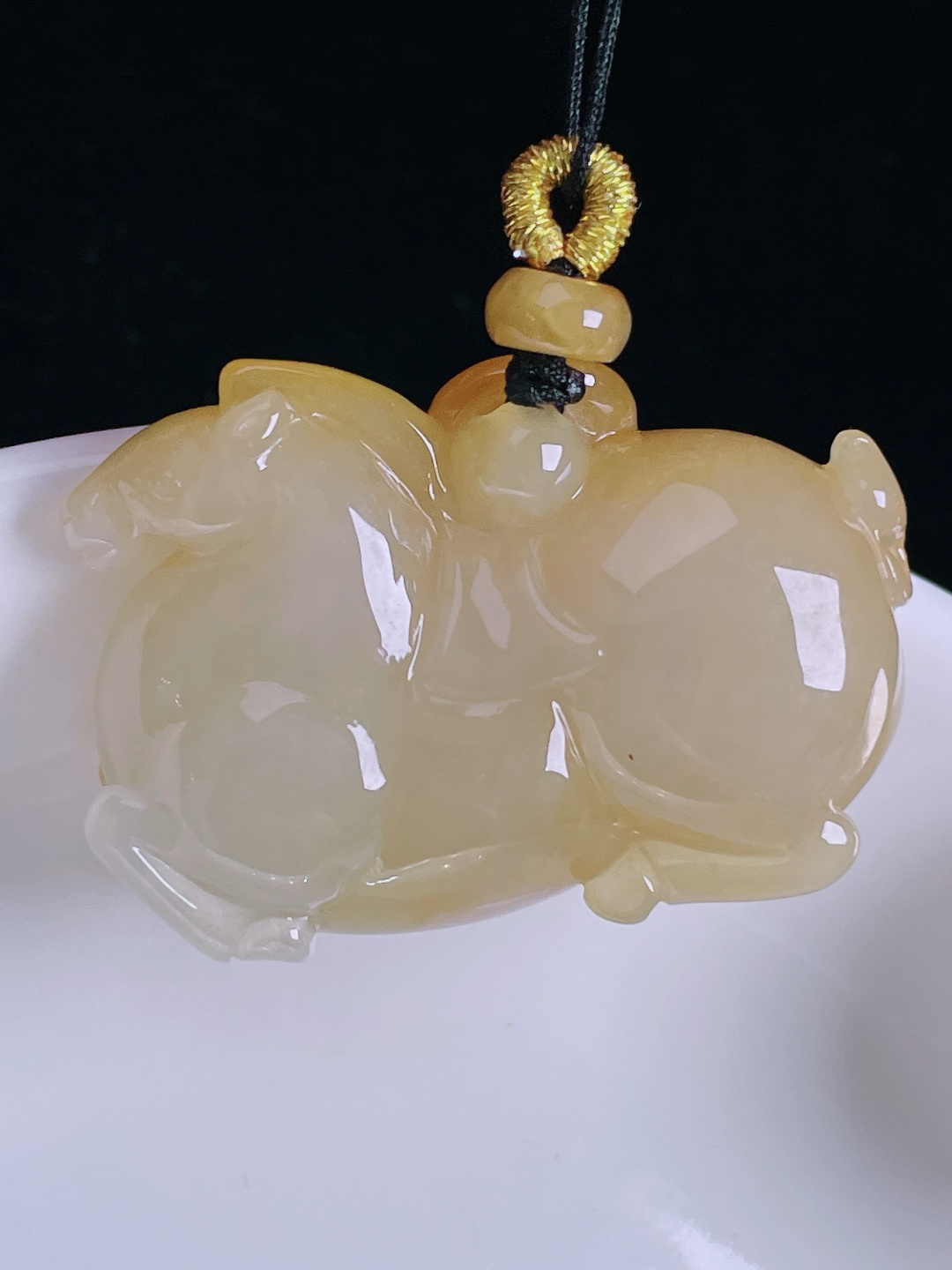 冰黄唐马，老种起光，细底通透，尺寸：32.3/23/12.8mm0915