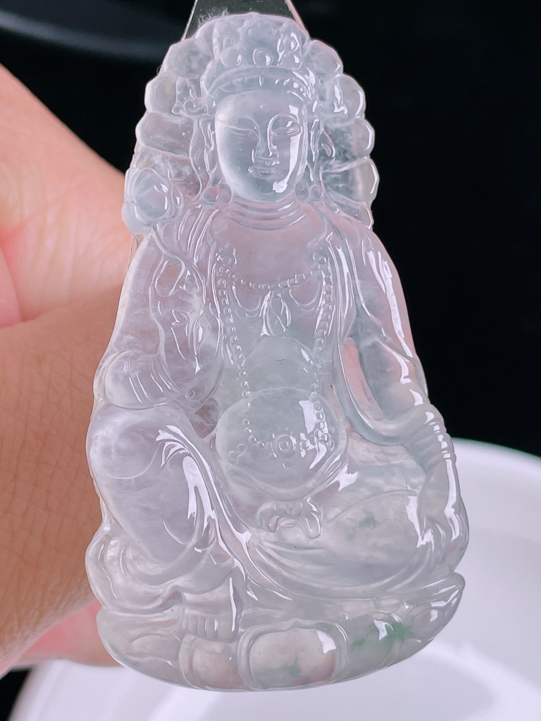 ️度母，老种起光，细底通透，尺寸：53.3/30.8/5mm0915
