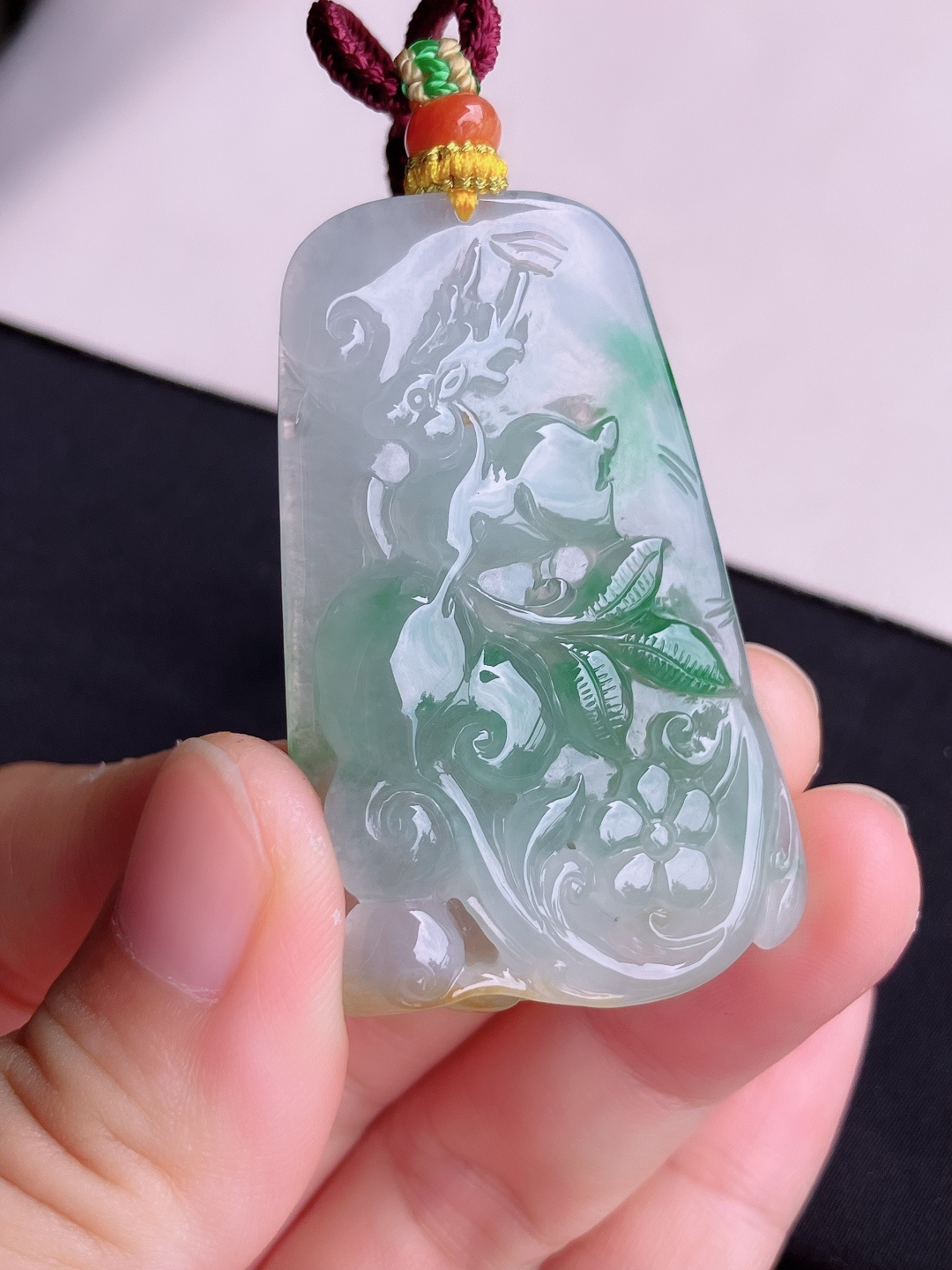 ️，冰种飘花一路平安，晶莹剔透，尺寸51/32.2/9.3/自然光实拍