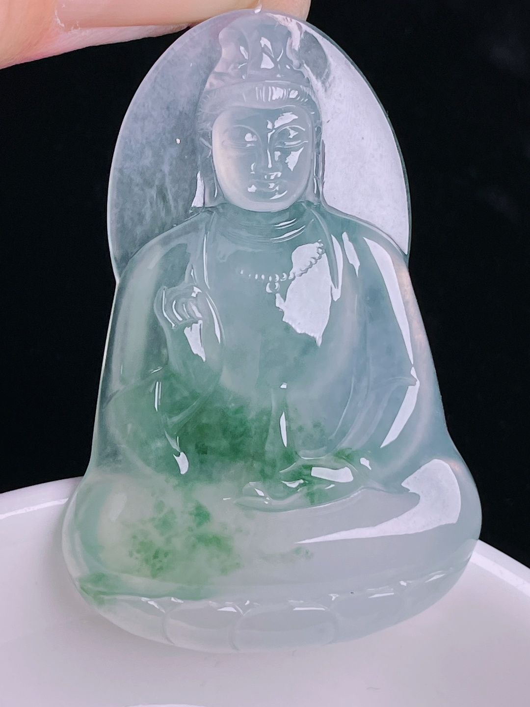 ️飘花素衣观音，老种起光，细底通透，尺寸：54/36.3/5.8mm0915