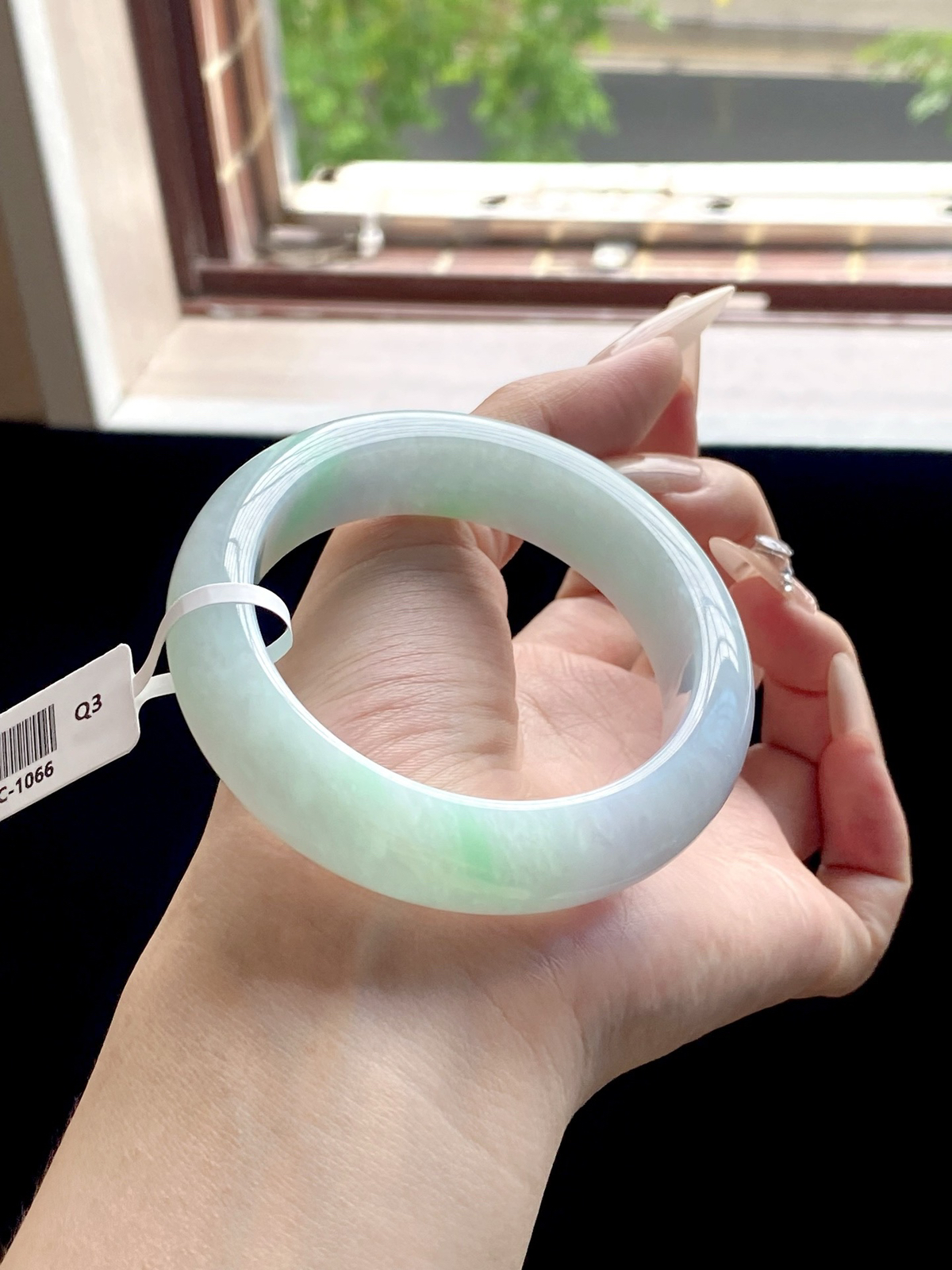 果绿飘绿宽版正圈成品（细纹不扣）
⭕️56.2-15.4-9.8